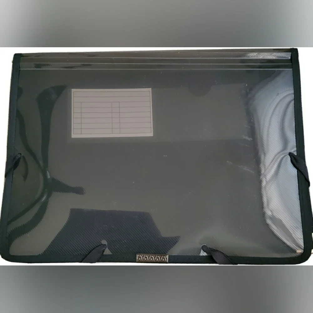 (Pack of 6) Black Document Holders with Label Slot